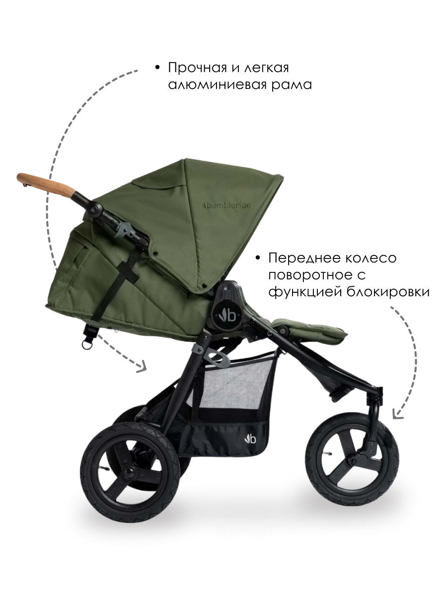 Коляска прогулочная Bumbleride Indie 2025 / Olive зеленый - фото 4