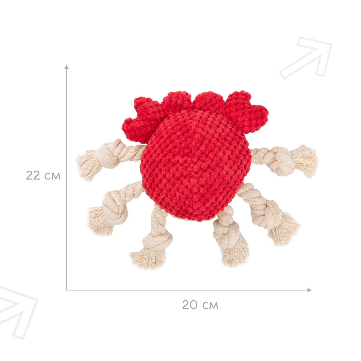 Игрушка для собак Mr.Kranch Краб 22*20см красный - фото 6