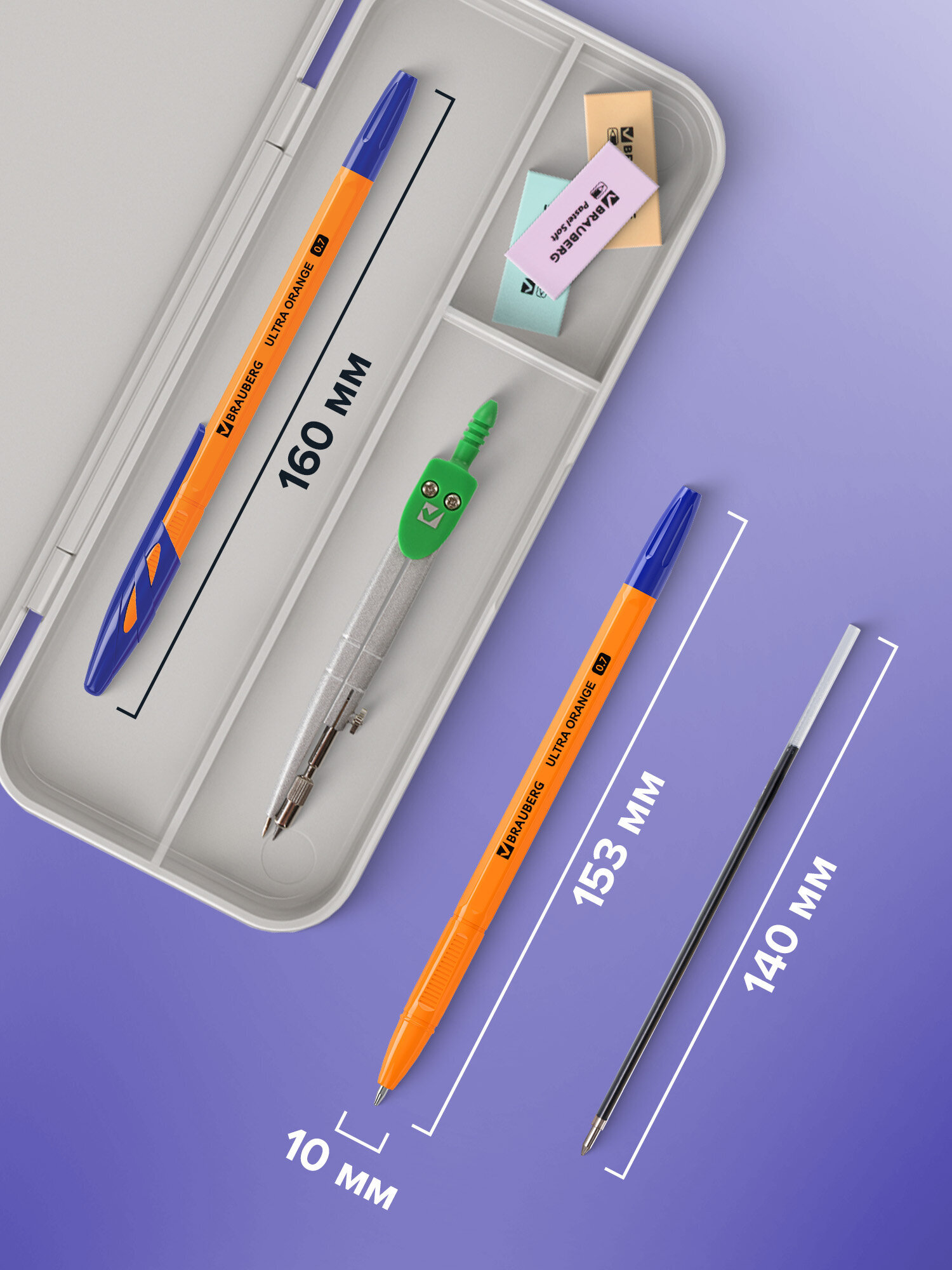 Ручка шариковая Brauberg 10 шт. - фото 4