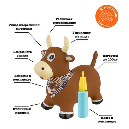 Прыгун надувной LAKO SPORT Коричневый бычок