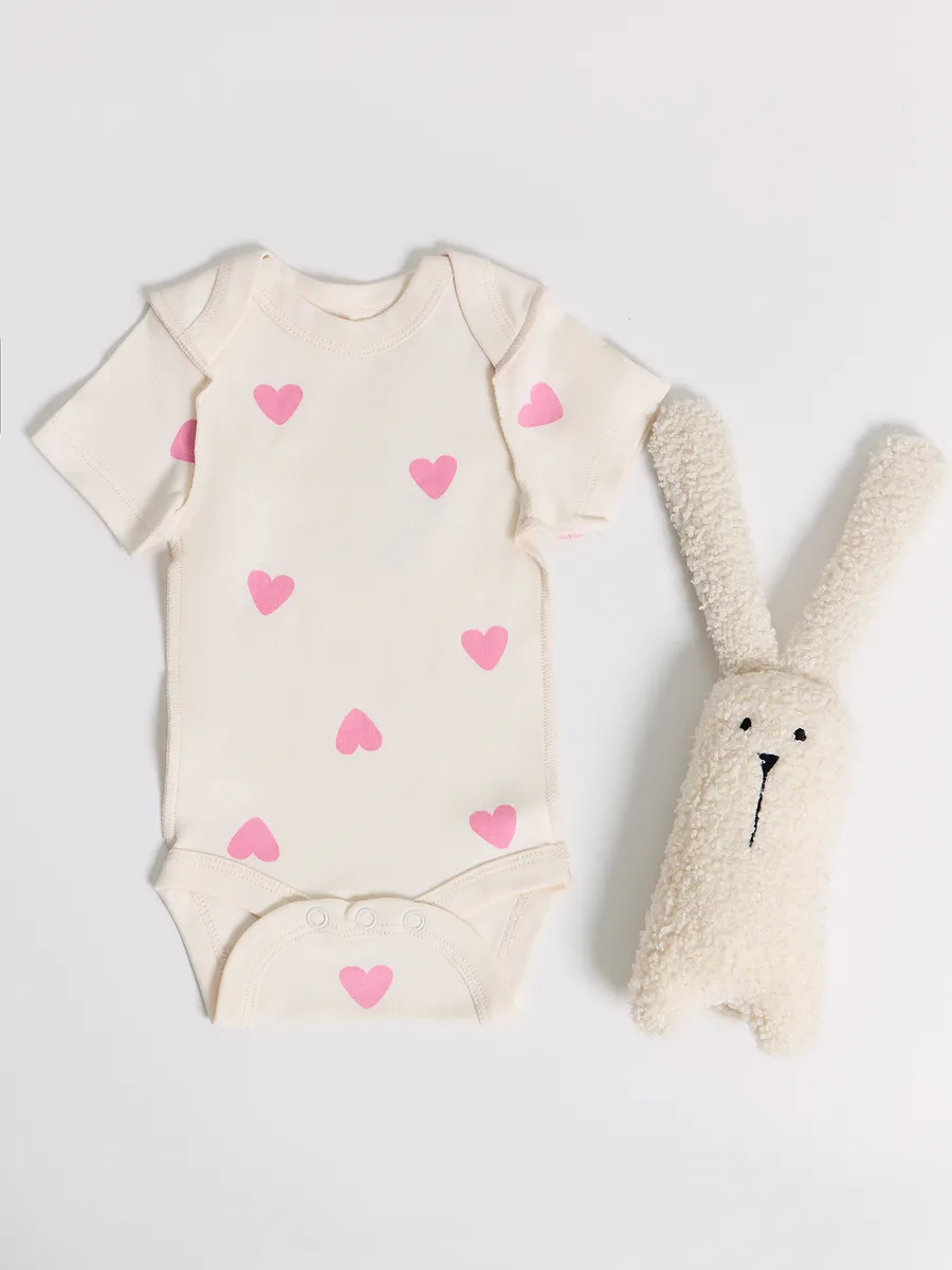 Боди 2 шт Mark Formelle (Марк Формэль) 13015-2/сердечки на молоке +розовый - фото 19