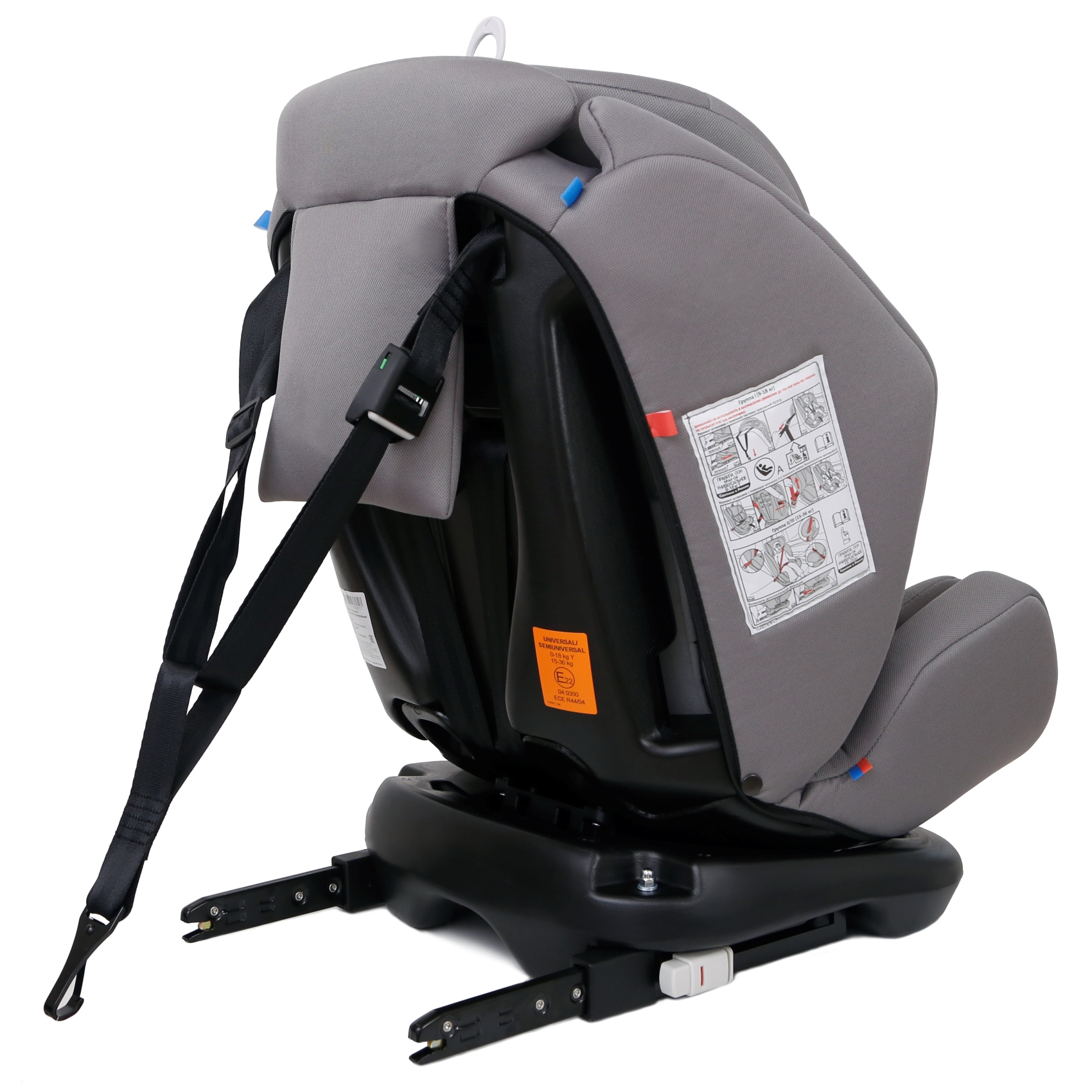 Автокресло Еду-Еду Isofix 0+/1/2/3 (0-36 кг) серый - фото 6