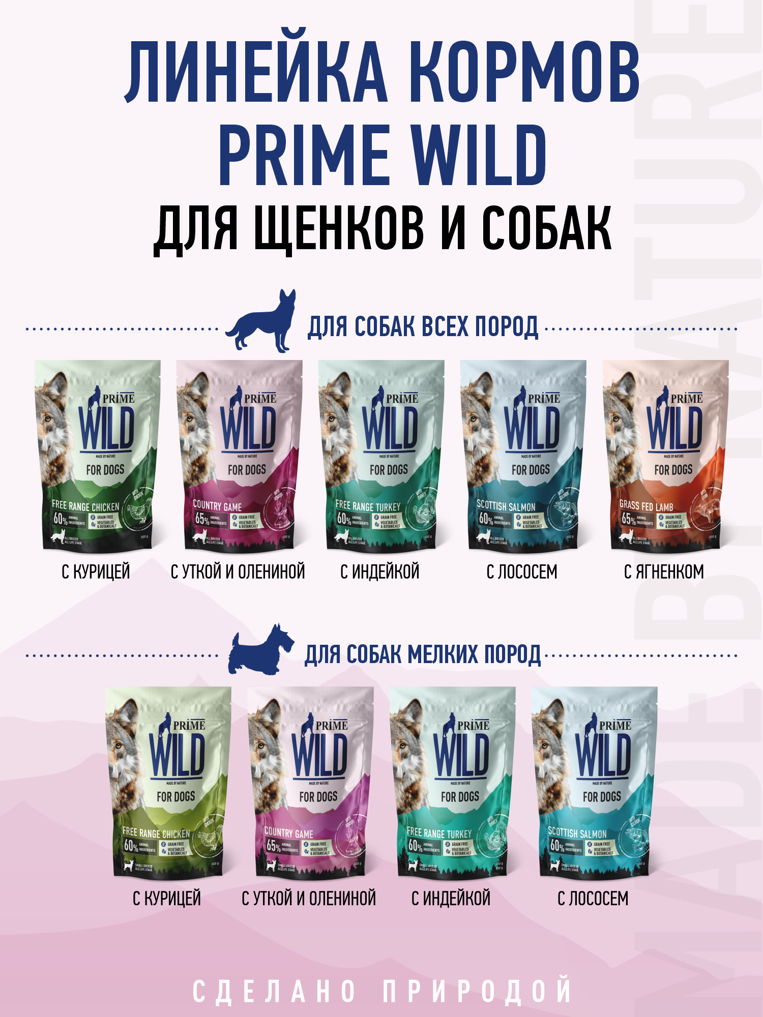Корм для собак и щенков мелких сухой Prime WILD беззерновой на утке с олениной 500г - фото 16
