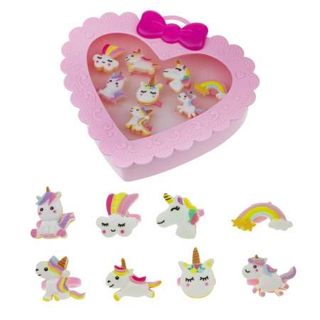 Набор 1TOY Sweet heart Bijou 8 колец единороги