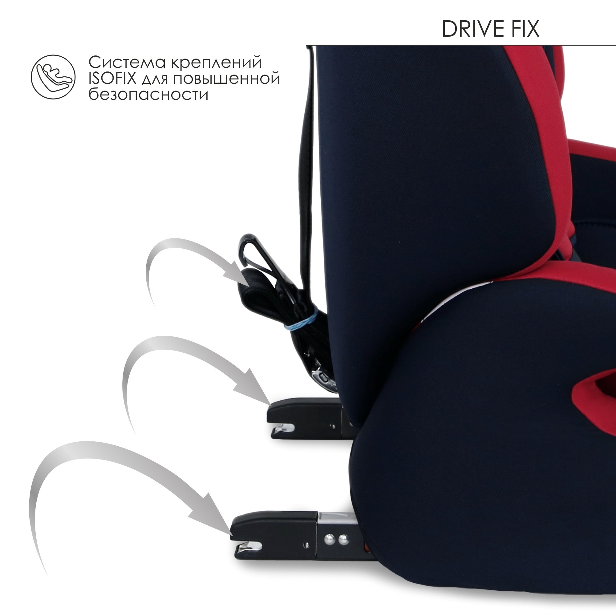 Автокресло Babyton Drive Fix Indigo-Red Isofix 1/2/3 (9-36 кг) - фото 9