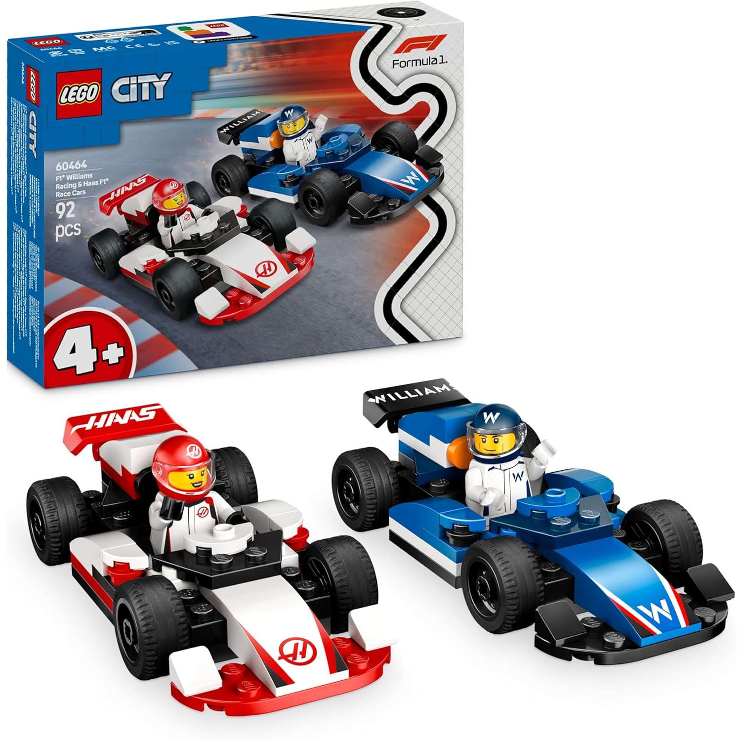 Конструктор LEGO City Williams Racing и Haas 92 дет. - фото 1