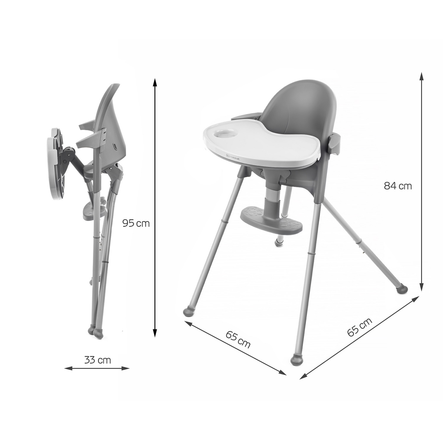 Стульчик для кормления Kinderkraft Pini Grey трансформер - фото 10