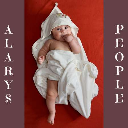 Набор для купания ALARYSPEOPLE пеленка-полотенце с уголком и рукавичка