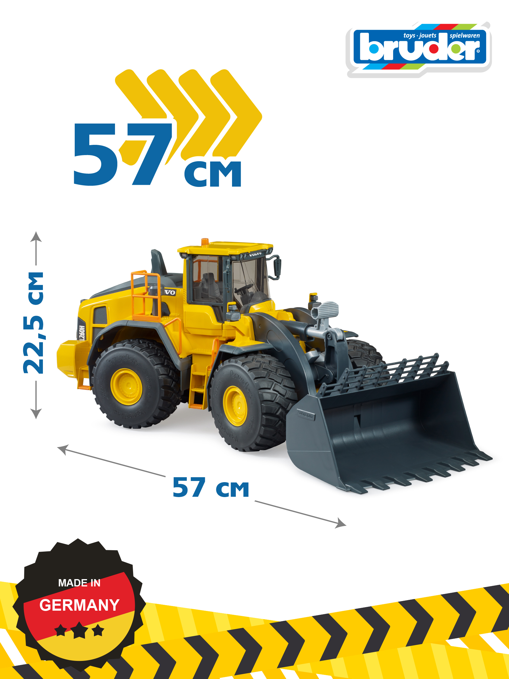 Погрузчик Bruder Volvo колёсный L260H 1:16 02-458 - фото 2