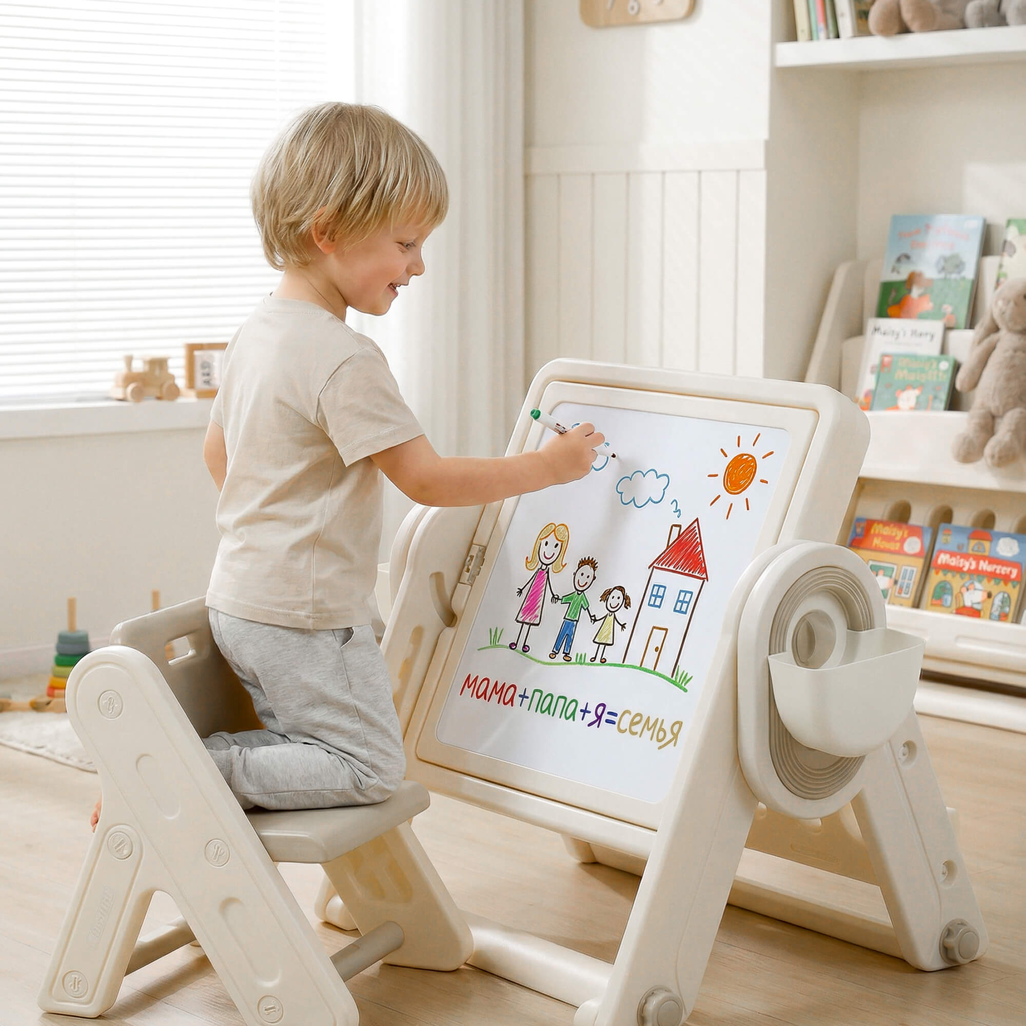 Комплект мебели UNIX Kids 4 в 1 стол трансформер и стул - фото 16