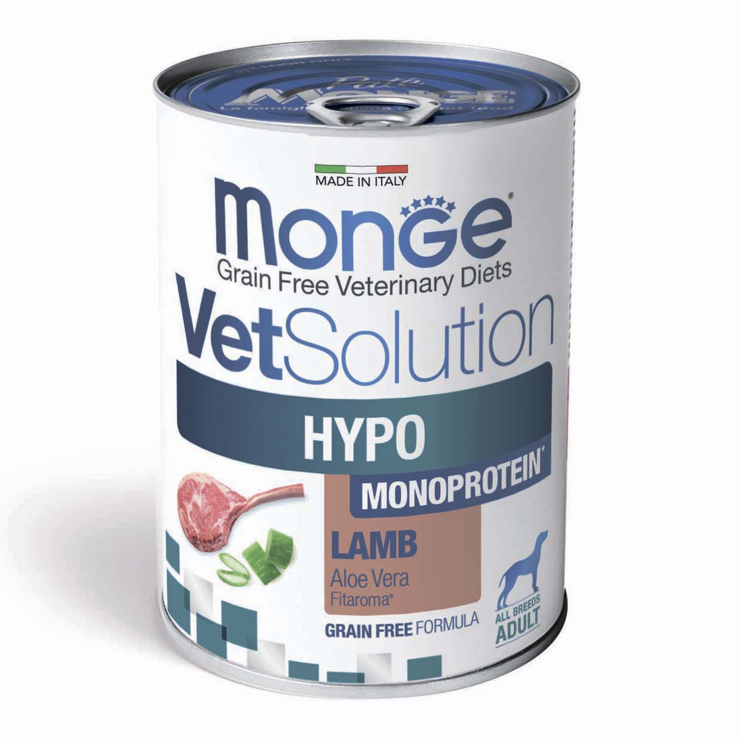Корм для собак диетический MONGE VetSolution Dog Hypo Monoprotein для снижения пищевой непереносимости 400г - фото 1