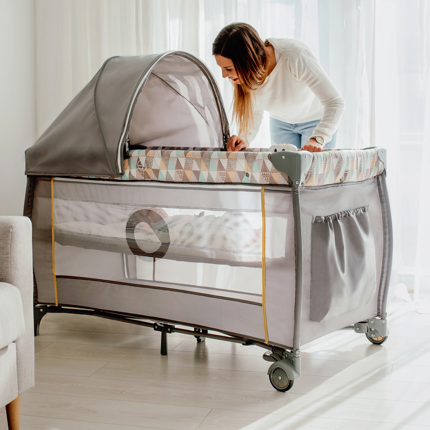 Кровать манеж Lionelo Sven Plus Grey Scandi LO-SVEN PLUS GREY SCANDI - фото 11