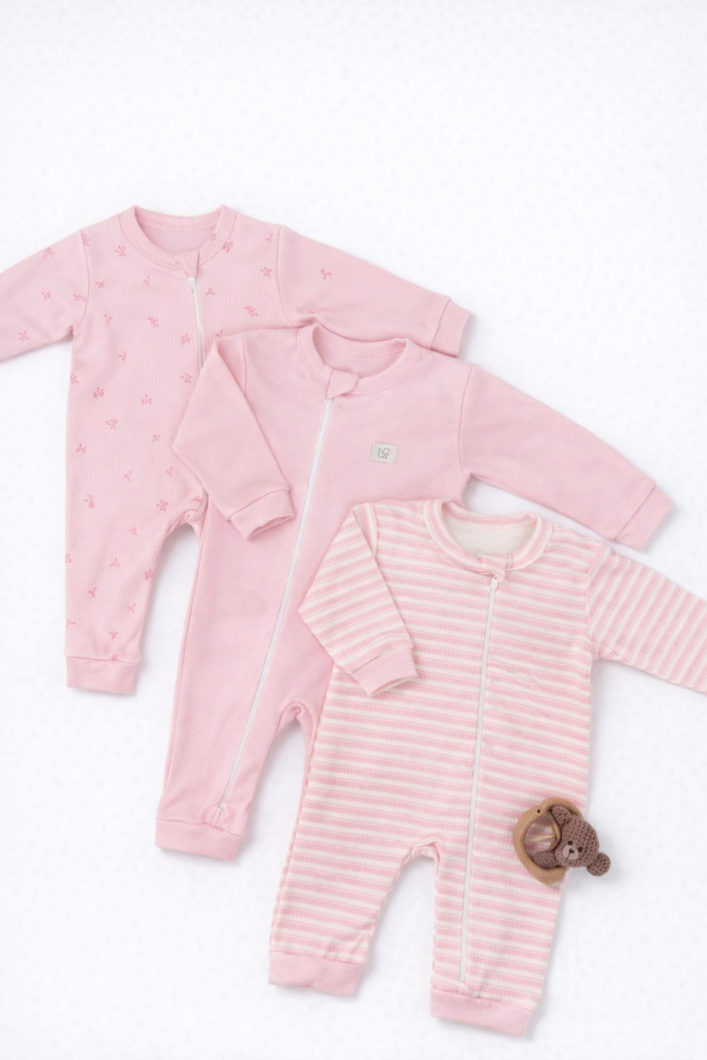 Комбинезон 3 шт Супер Пупс нбр/3пр/кмбнмол/розовыеягодки - фото 1