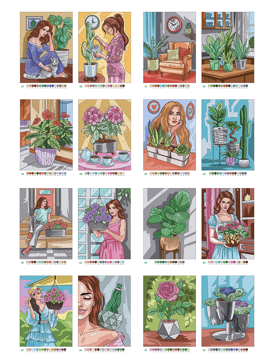 Раскраска по номерам Проф-Пресс Премиум La Decoro. Красота и уют в доме. 100 сюжетов. А4. 128 стр. - фото 9