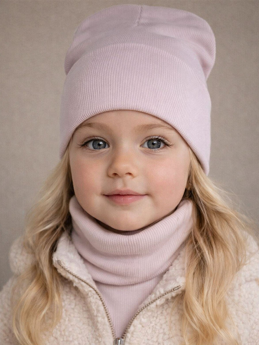 Шапка и снуд ПриКиндер U-Sp24554 Цвет: Розовый тауп - фото 7