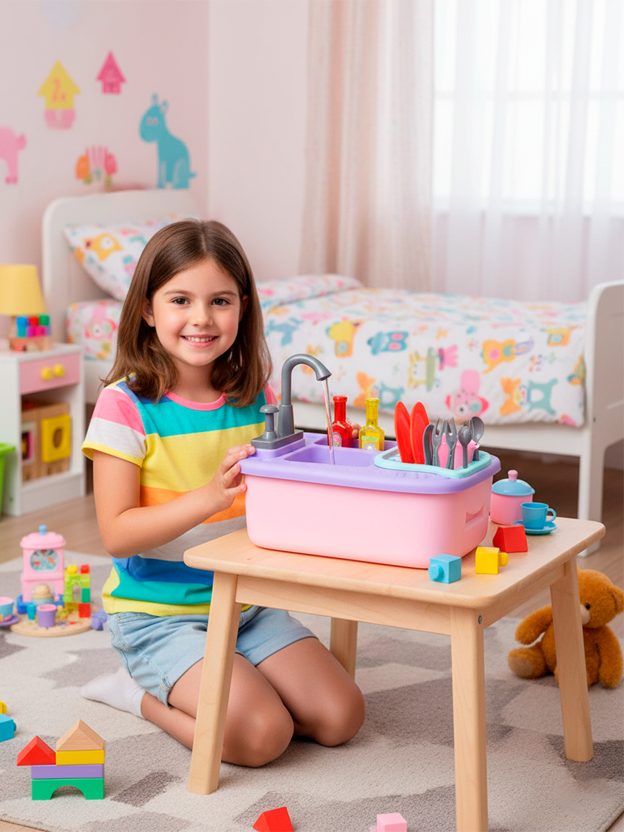 Игрушка BeInFun Моем посуду раковина 13 предм. - фото 6