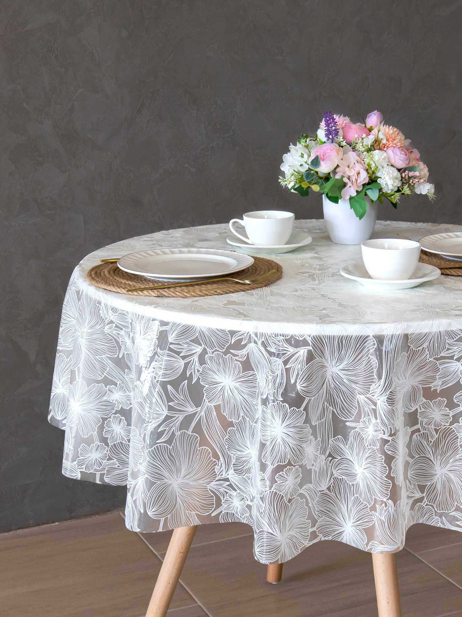 Скатерть круглая на стол VILINA Элегия d-128 см. - фото 6