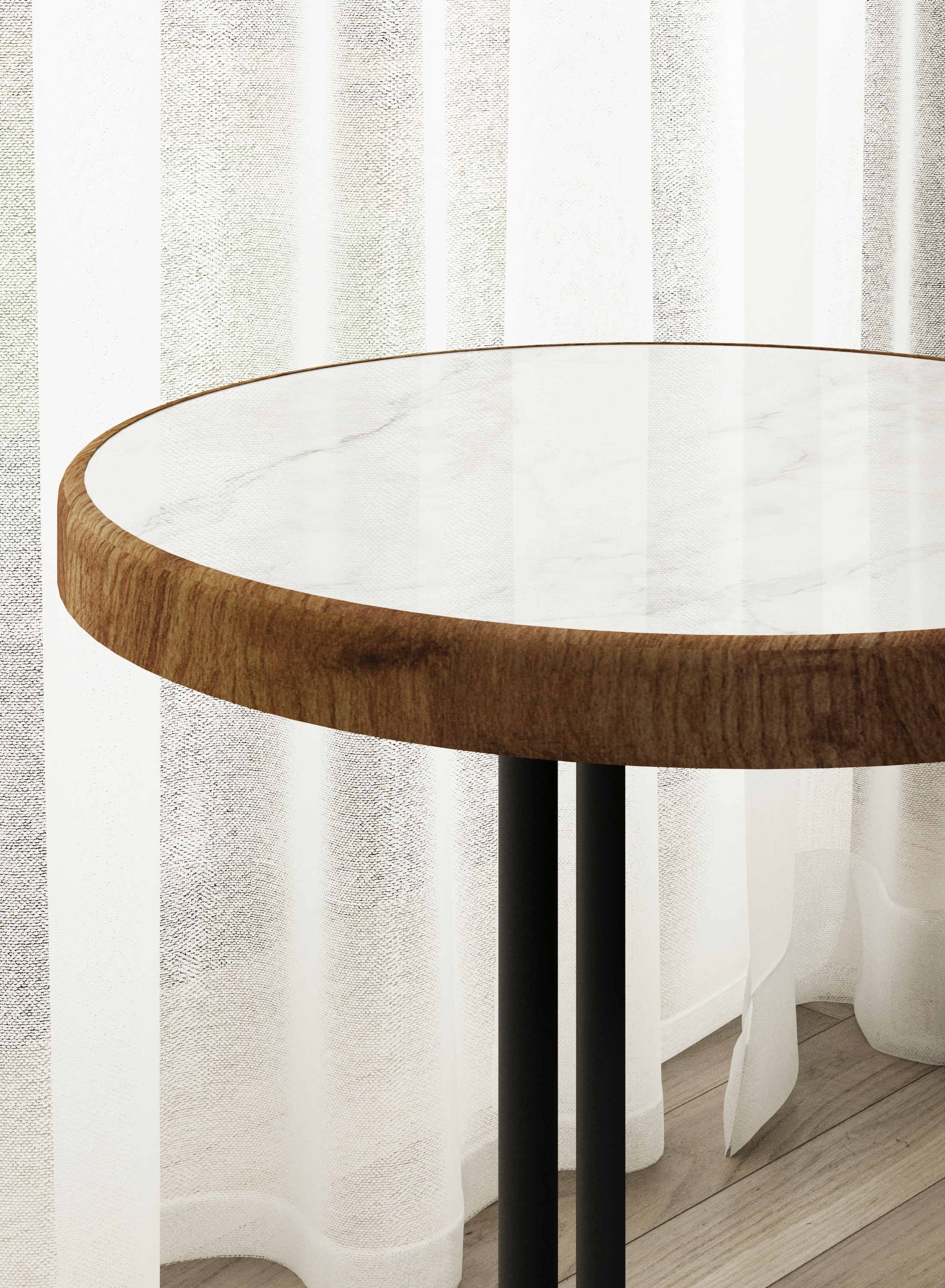 Стол журнальный SLINE Кальяри лайт вяз браун черный - фото 4