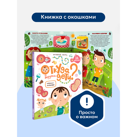 Книга с окошками для детей Malamalama Энциклопедия детская Интимный ликбез Откуда берутся дети?
