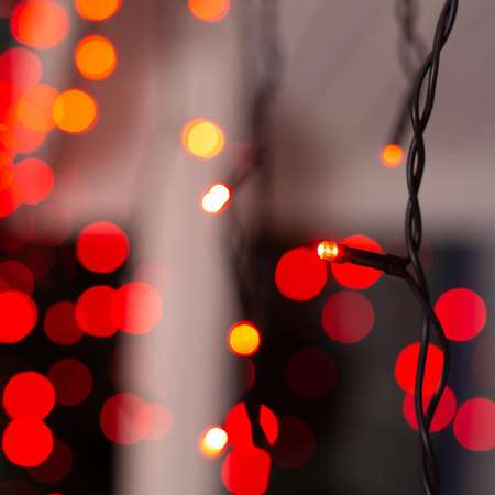 Гирлянда Luazon «Бахрома» IP44 УМС тёмная нить 160 LED свечение красное 220 В
