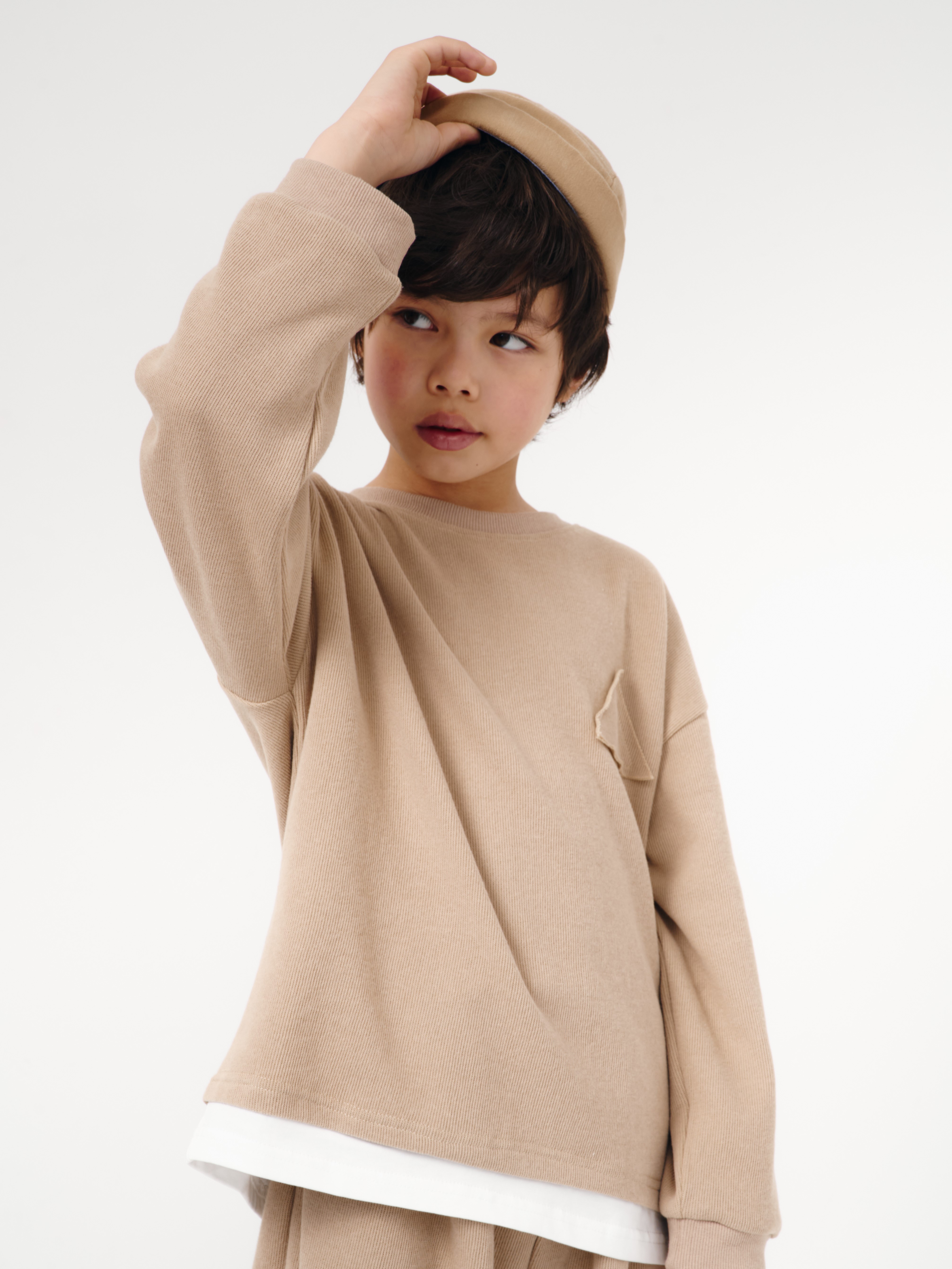 Костюм спортивный OZITI KIDS ok010235/бежевый - фото 5