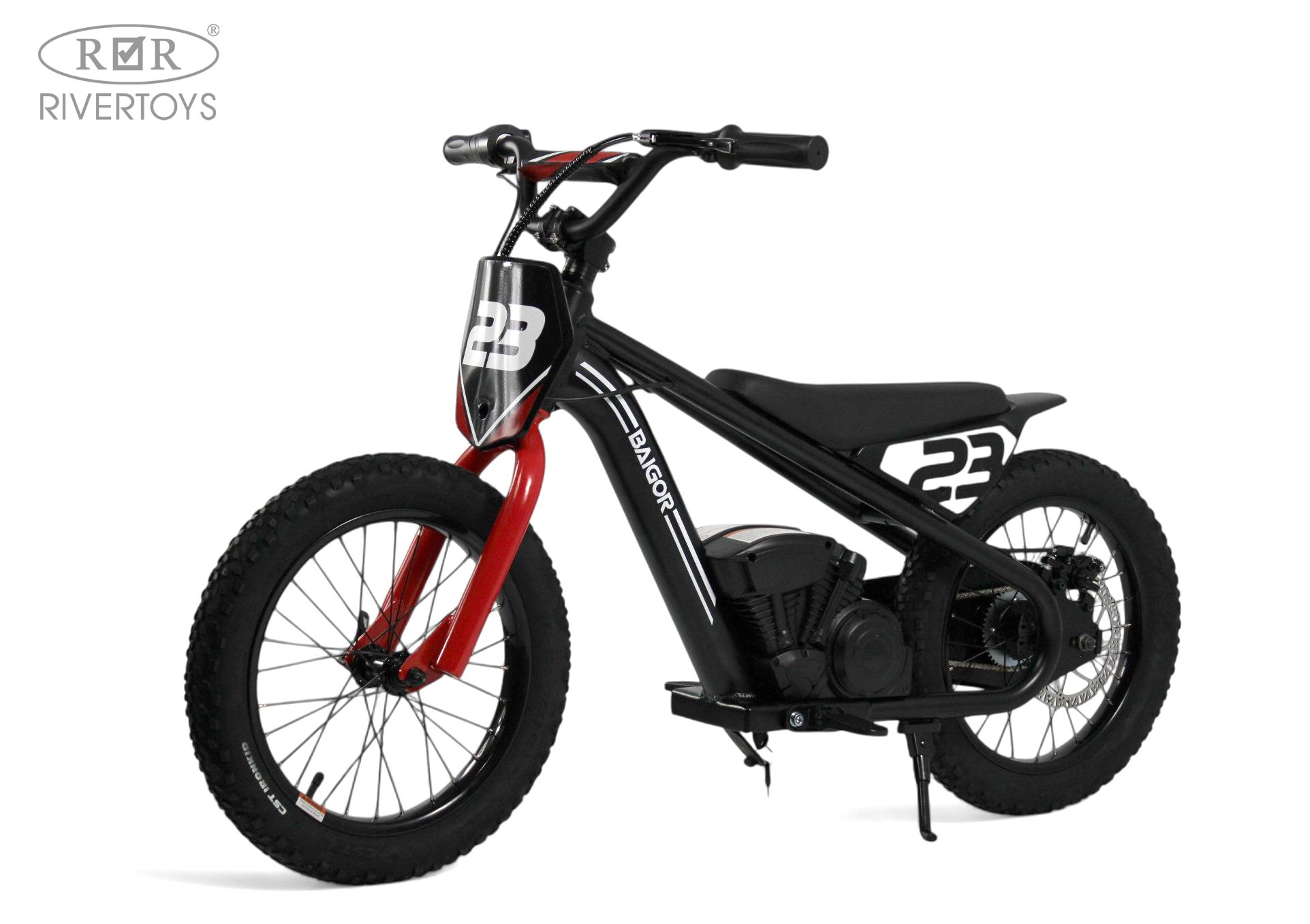 Электромотоцикл RIVERTOYS A001AA-MOTO-BLACK - фото 1