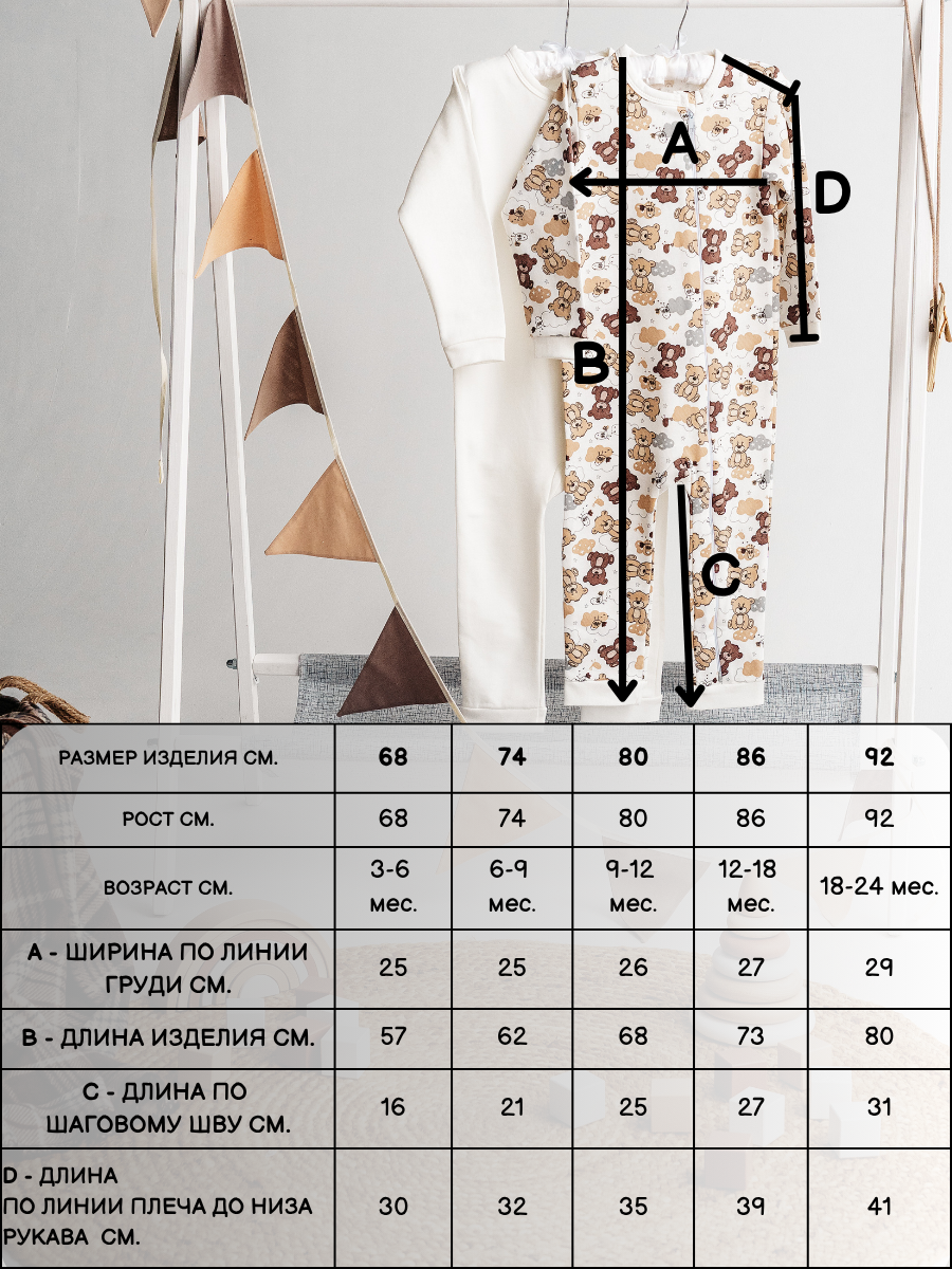 Комбинезон 2 шт TOPOTUSHKI ТКФ20471741фу - фото 2