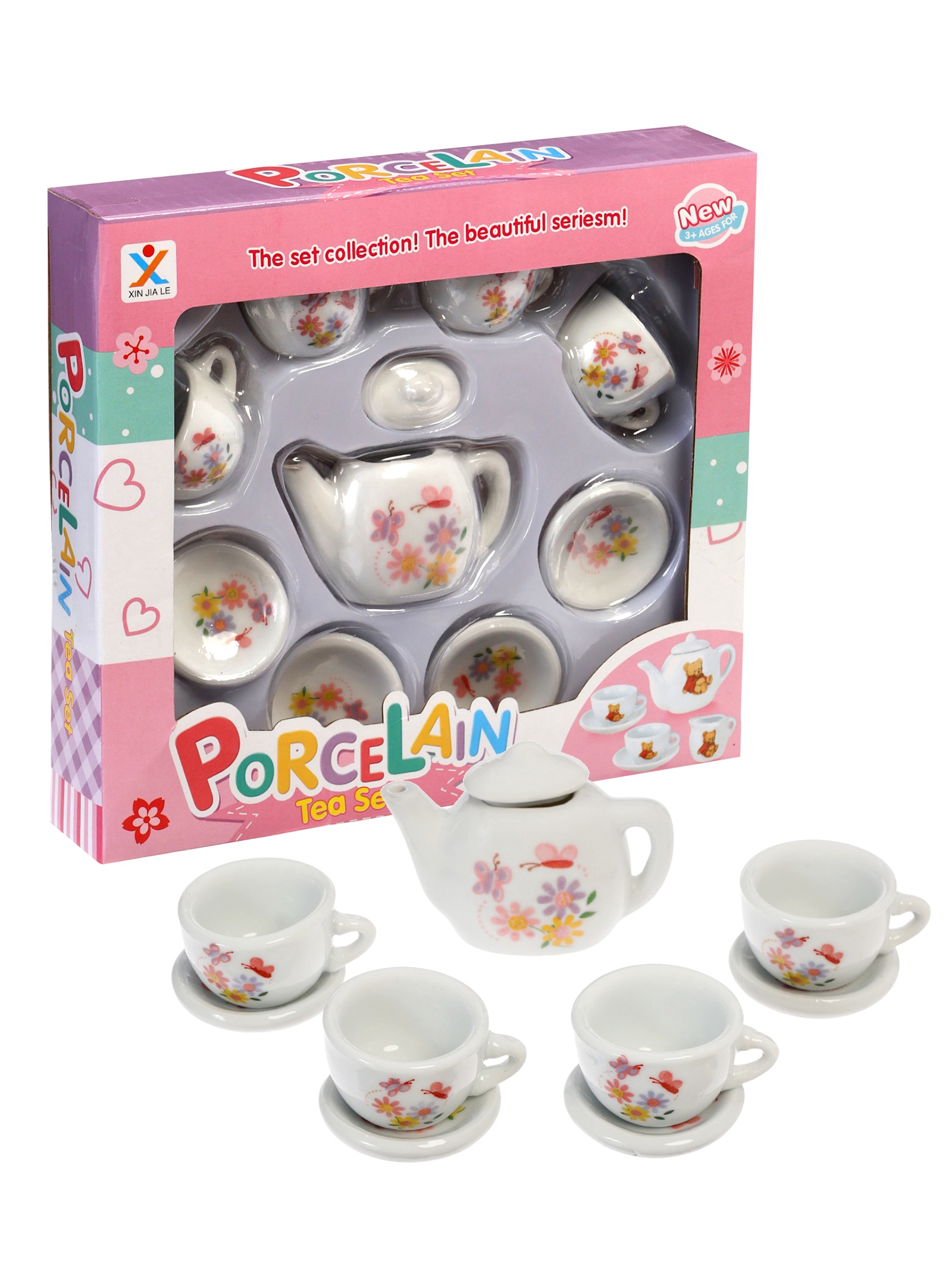 Изображение товара Игрушка Sima-Land Набор керамический чайный для девочек, миниатюра, реалистичная сервировка