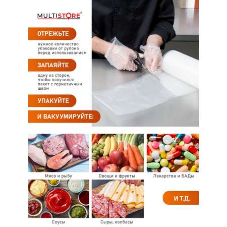 Рулон для вакууматора рифленый Multistore gll1