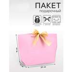 Пакет подарочный UPAK LAND с лентой 19 х 20 х 9 см розовый