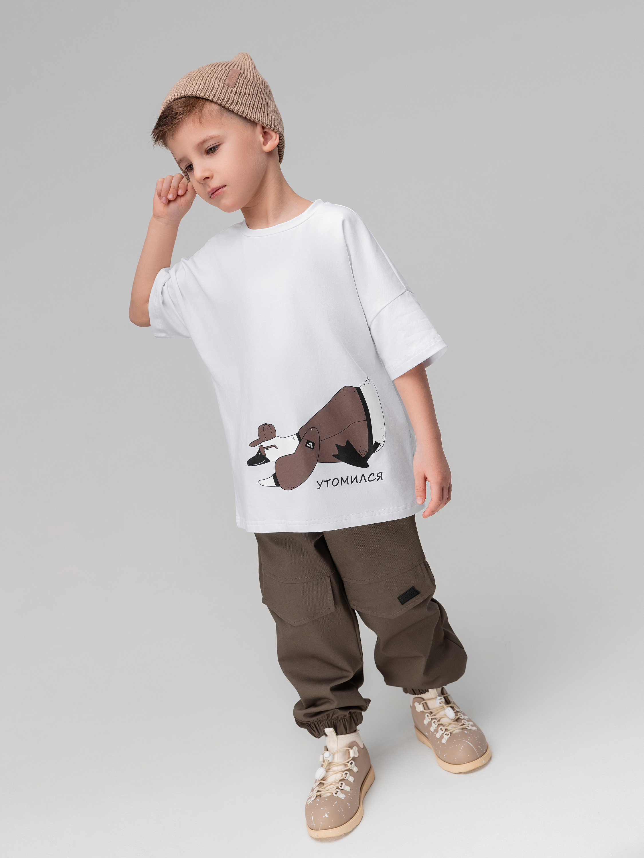 Футболка Bodo 4-435MU_белый (коричневый) - фото 3