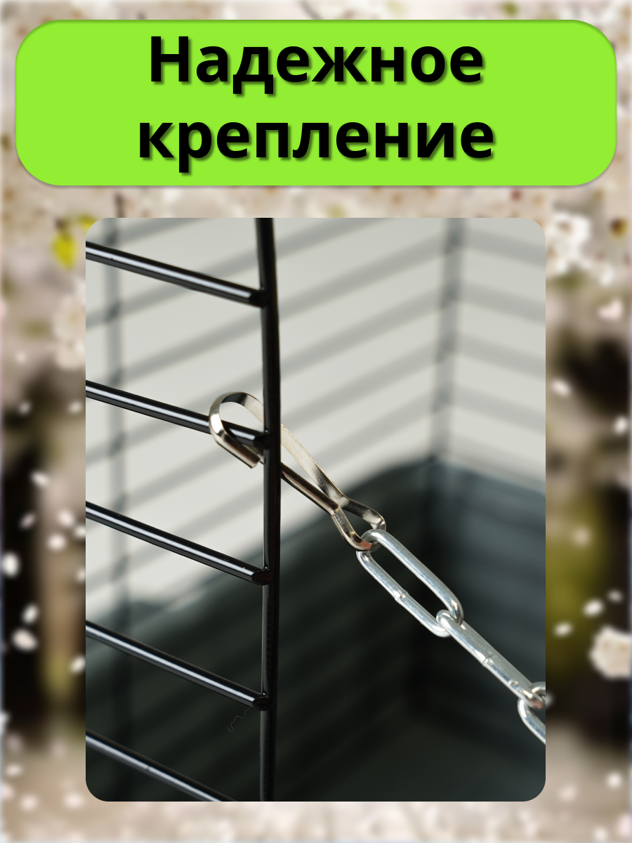 Гамак для грызунов PetiPet голубой большой 32х30 двухъярусный - фото 5