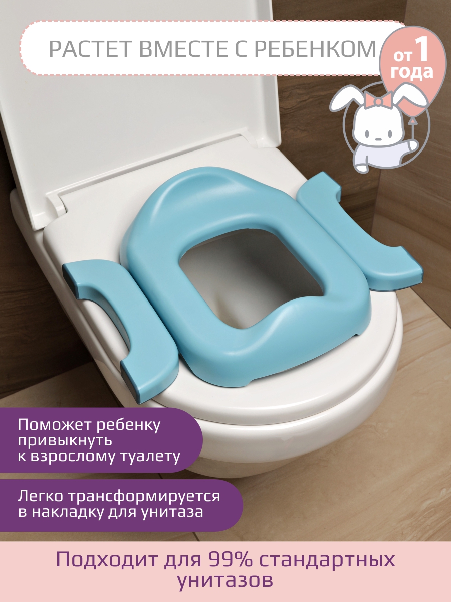 Накладка на унитаз KidWick Square Дорожный голубой - фото 9