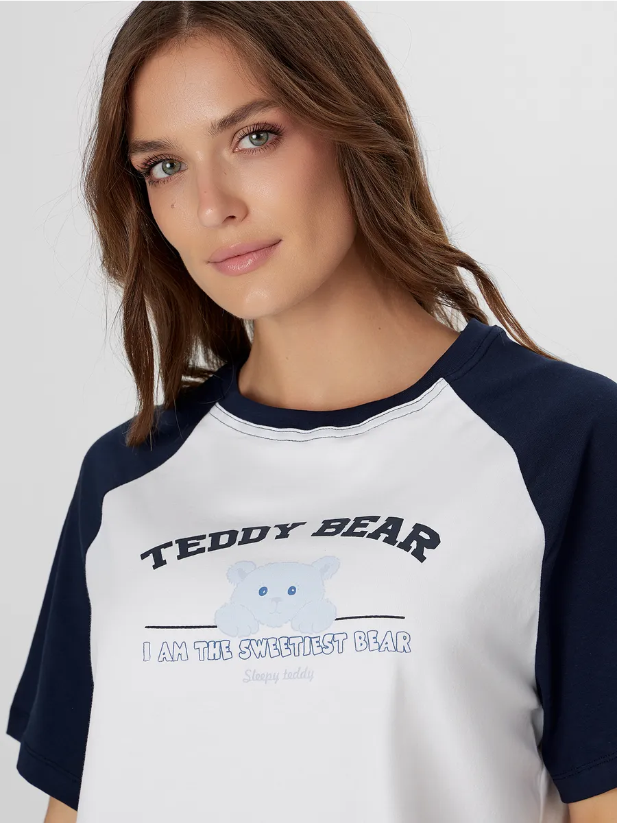 Пижама Mark Formelle (Марк Формэль) 592631/белый +т.синий +печать1 - фото 6