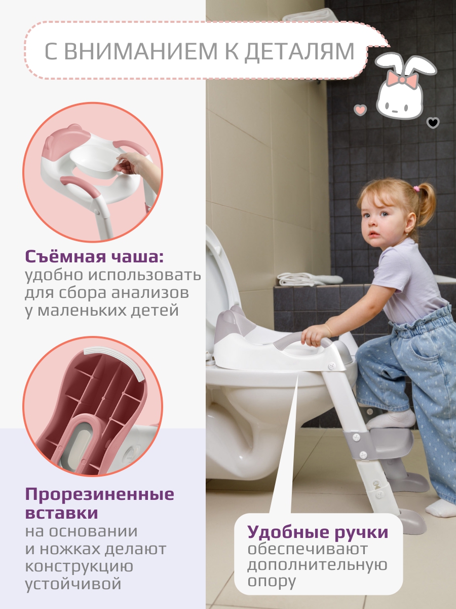 Накладка на унитаз KidWick Panda розовый - фото 6