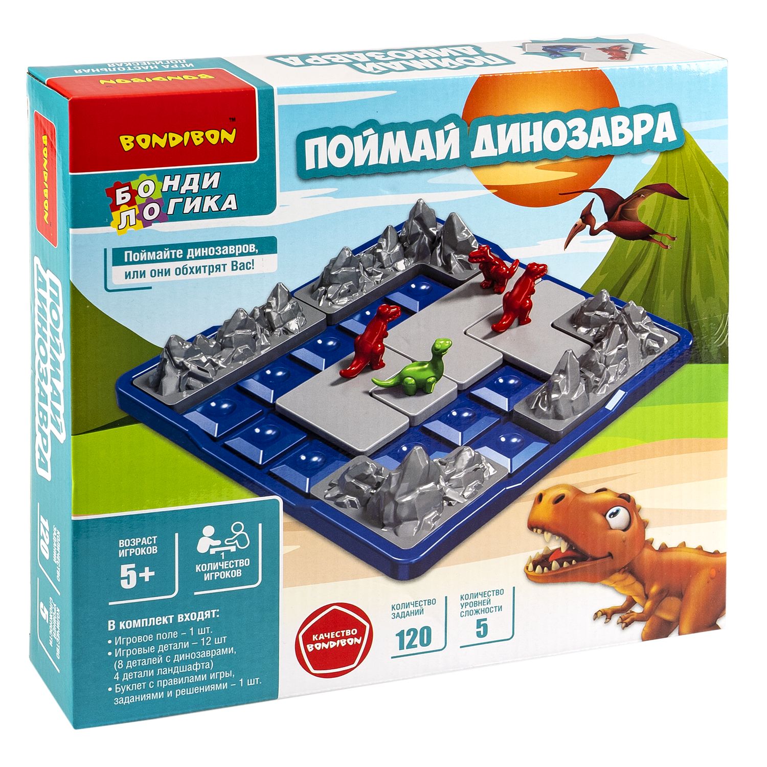 Настольная игра Bondibon логическая ПОЙМАЙ ДИНОЗАВРА - фото 3