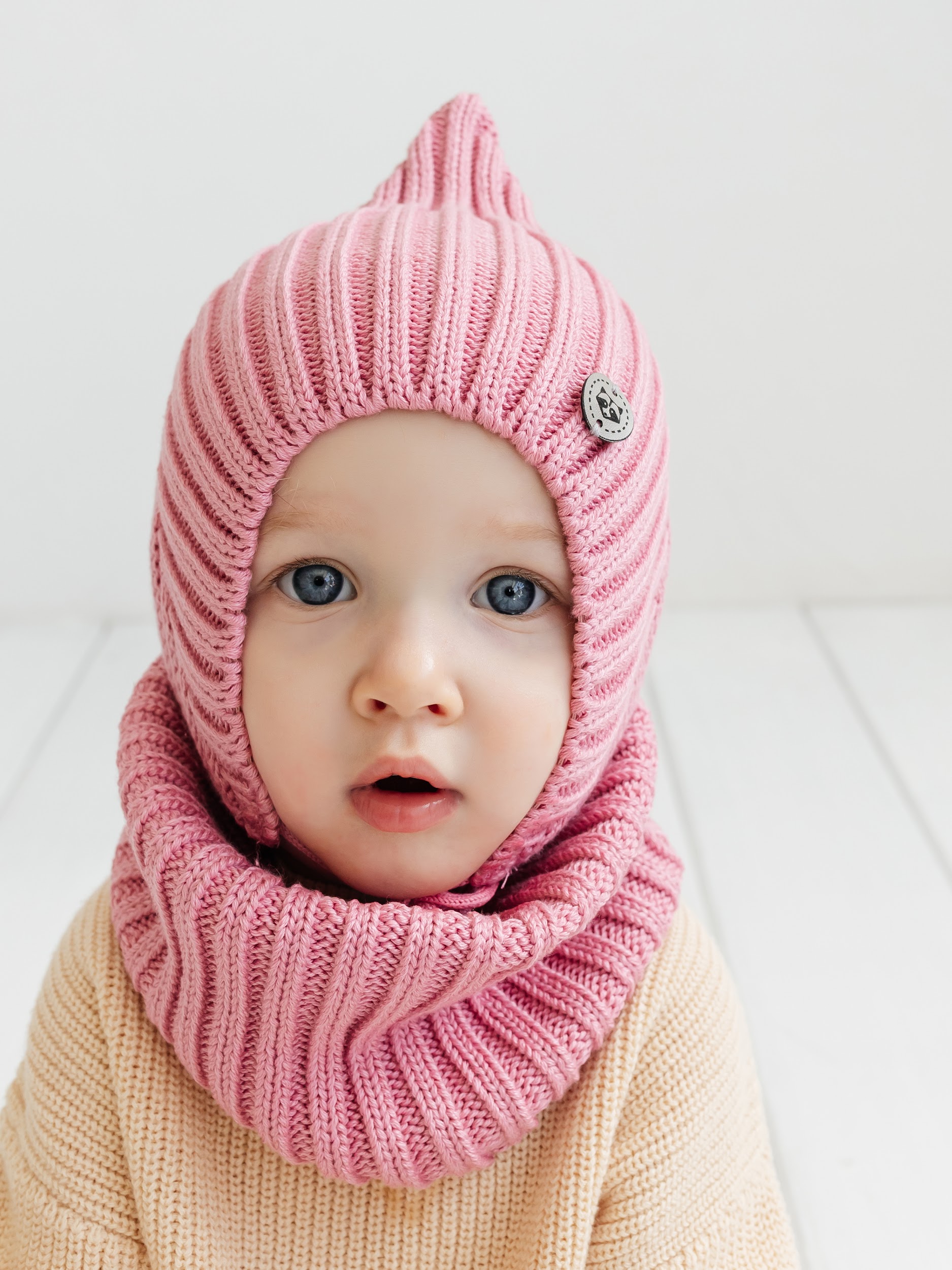 Шапка и снуд Чудо-Кроха Cdk-2171/пыльная роза - фото 1