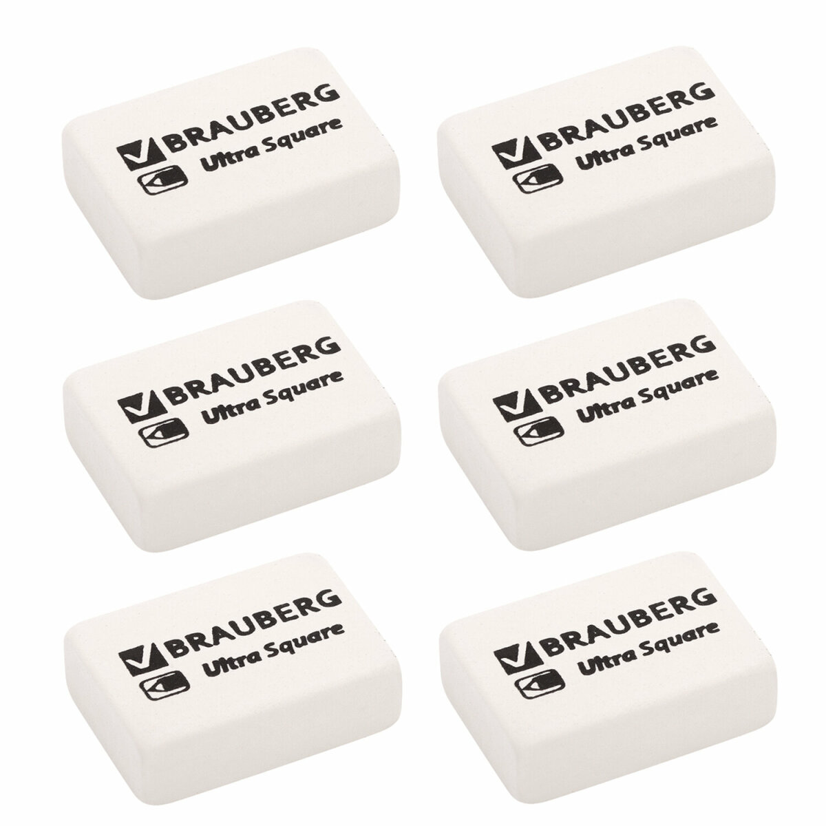 Ластик Brauberg Ultra Square 6 шт. - фото 7