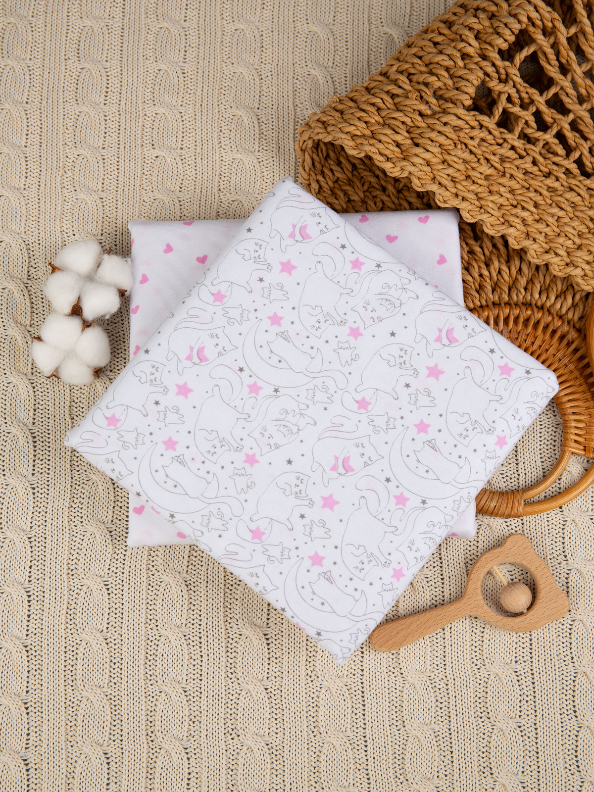 Пелёнка inlovery трикотаж 90х120 см 2 шт. - фото 11