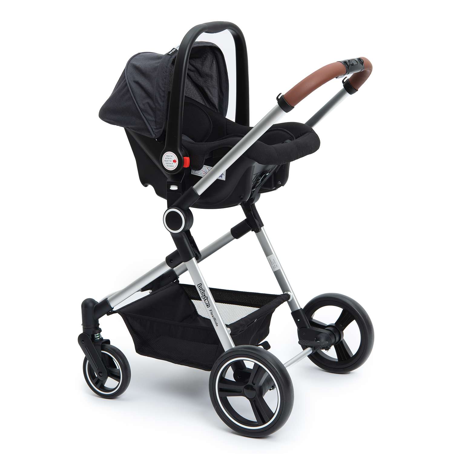 Коляска 3в1 Babyton Flexi Ride Black-Grey серый - фото 14