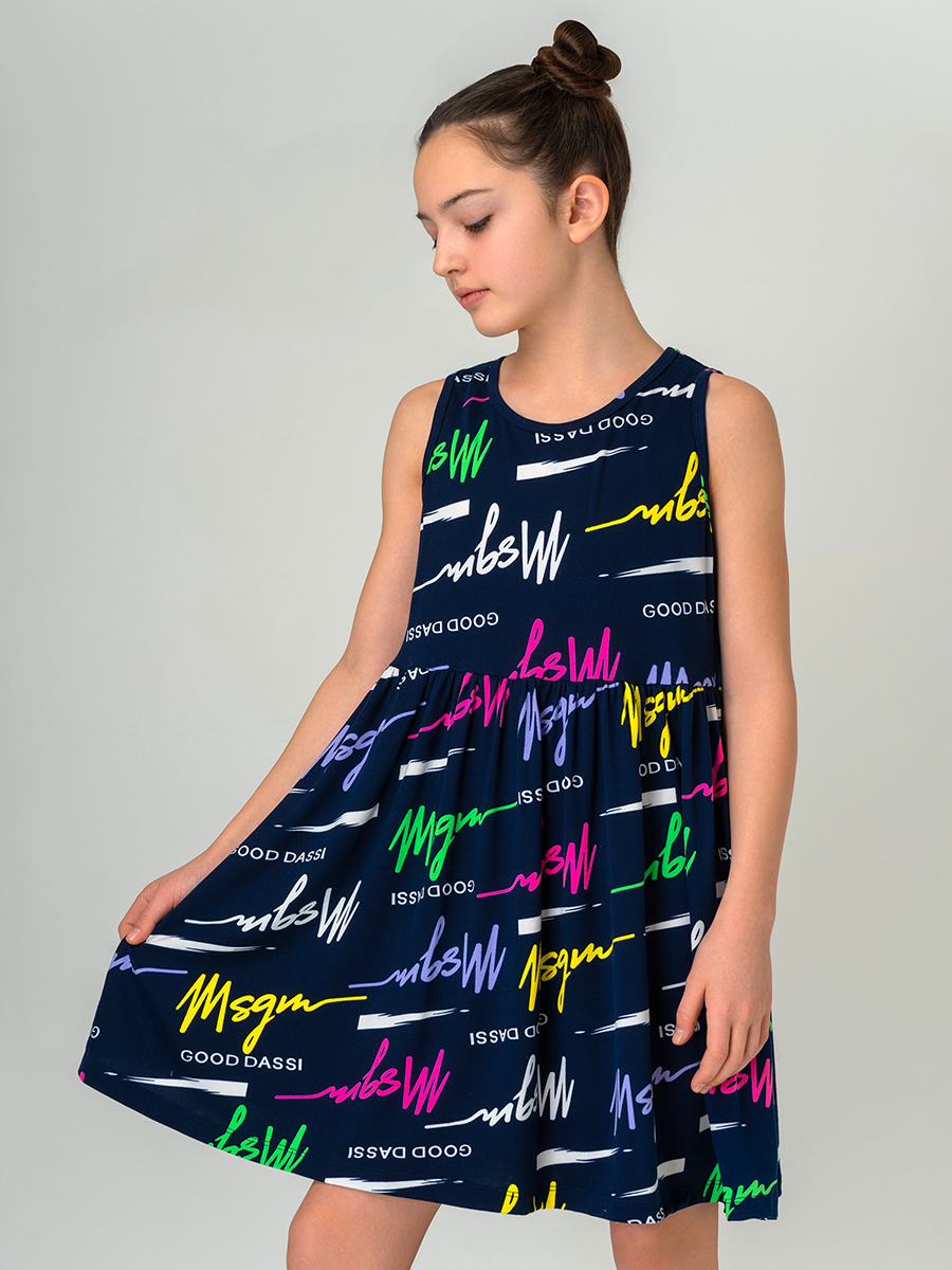 Платье HappyFox HF00199т.синий.с.надписями - фото 9