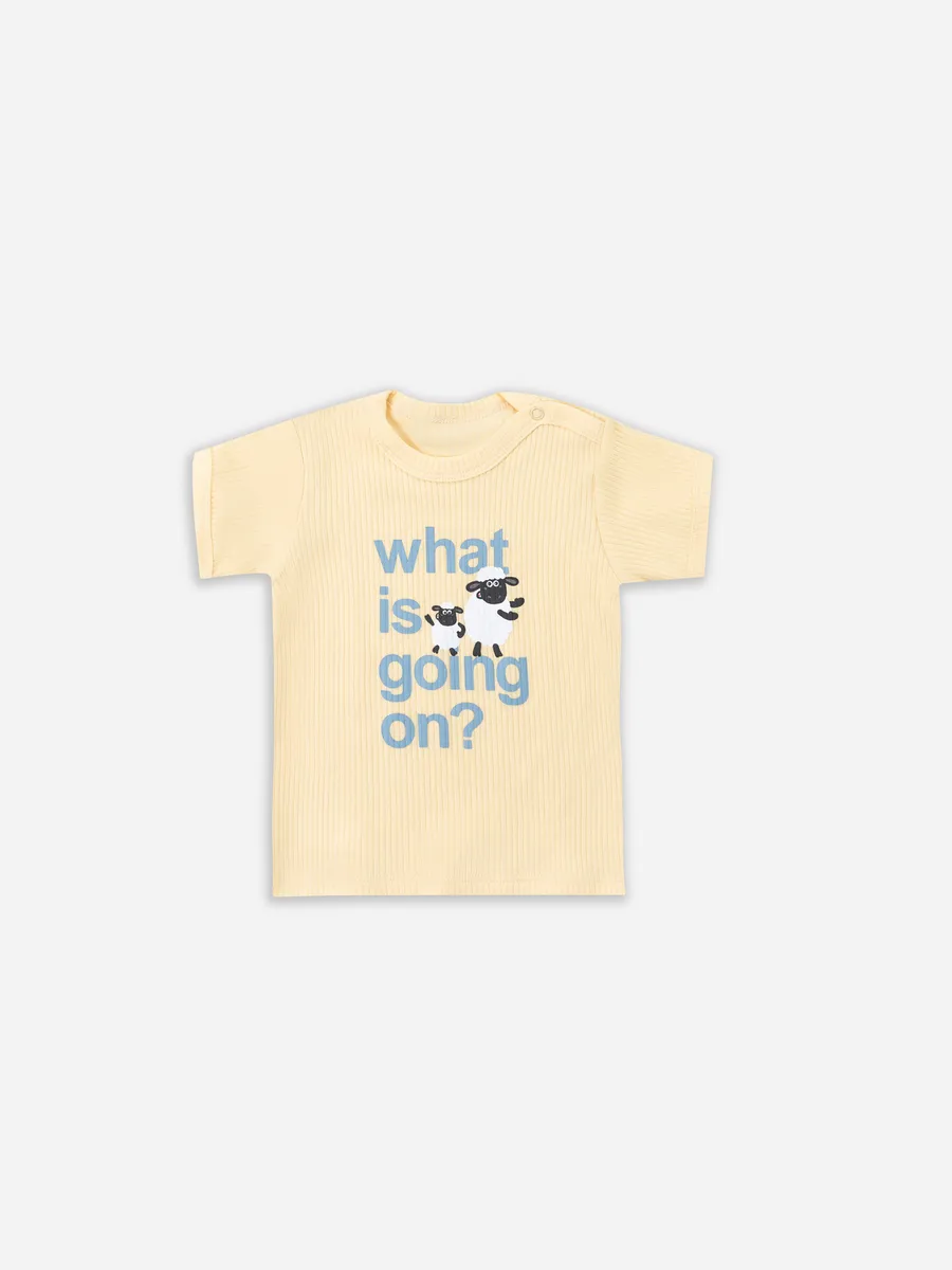 Футболка 2 шт Mark Formelle (Марк Формэль) 83108-2/абрикосовый щербет +голубой +печать - фото 10