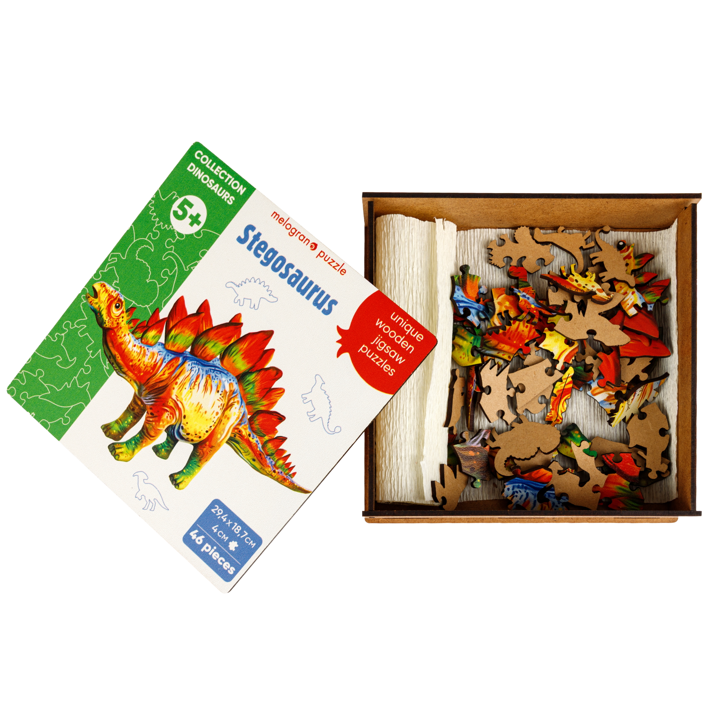 Пазл 1TOY динозавр Стегозавр для детей деревянный - фото 11