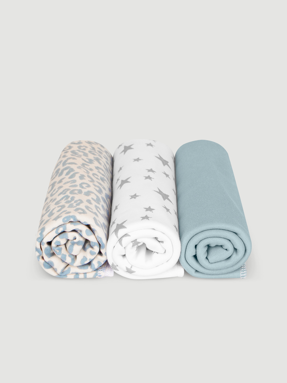 Пелёнка Mjolk Leopard Звёзды Baby Blue трикотаж 80х80 см 3 шт. - фото 2