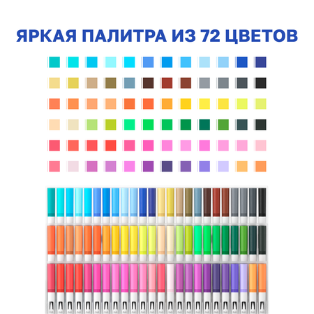 Маркеры DENKSY двусторонний 72 цв.