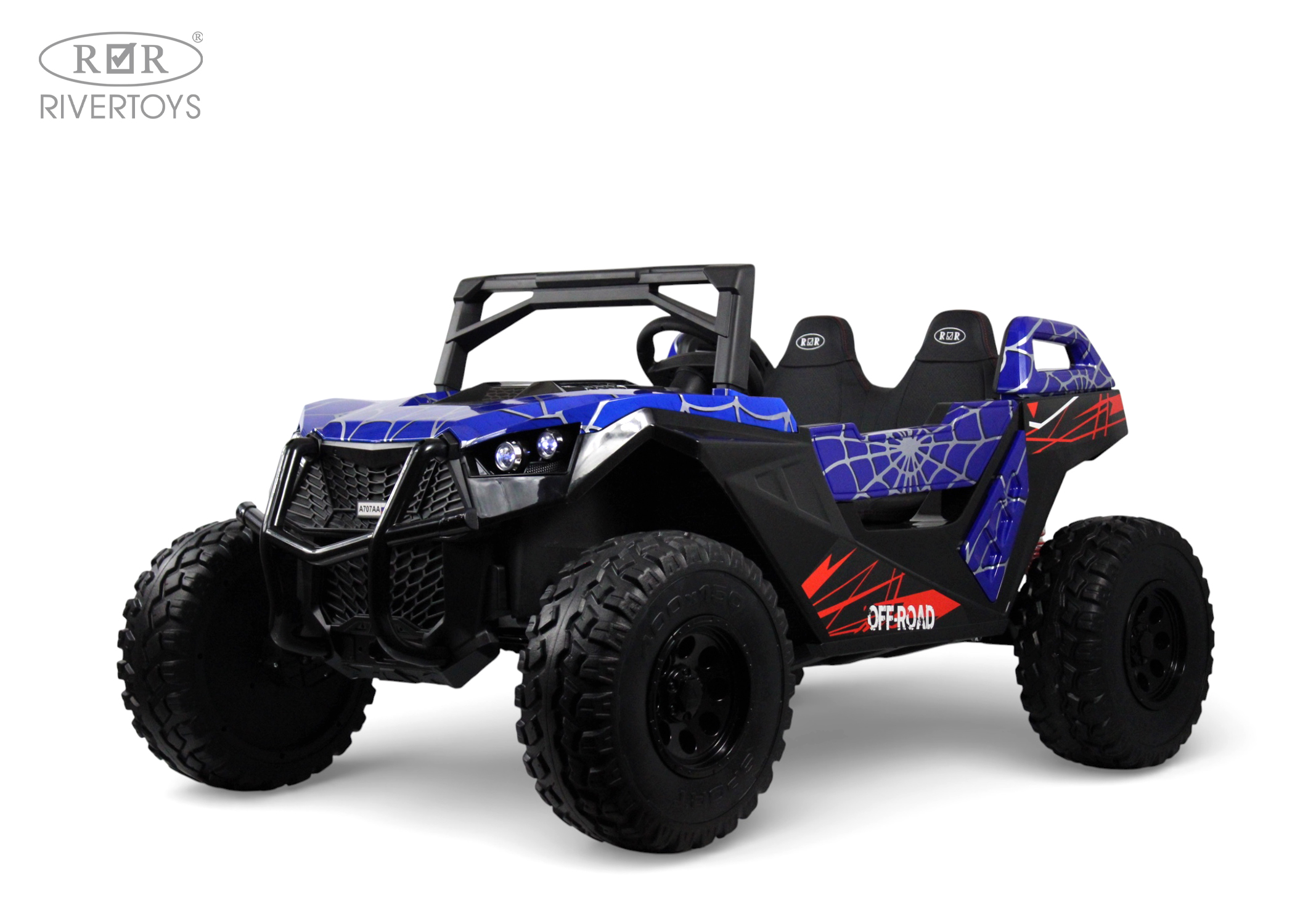 Электромобиль RIVERTOYS A707AA-LUX-NEW-BLUE-SPIDER С пультом ДУ - фото 1