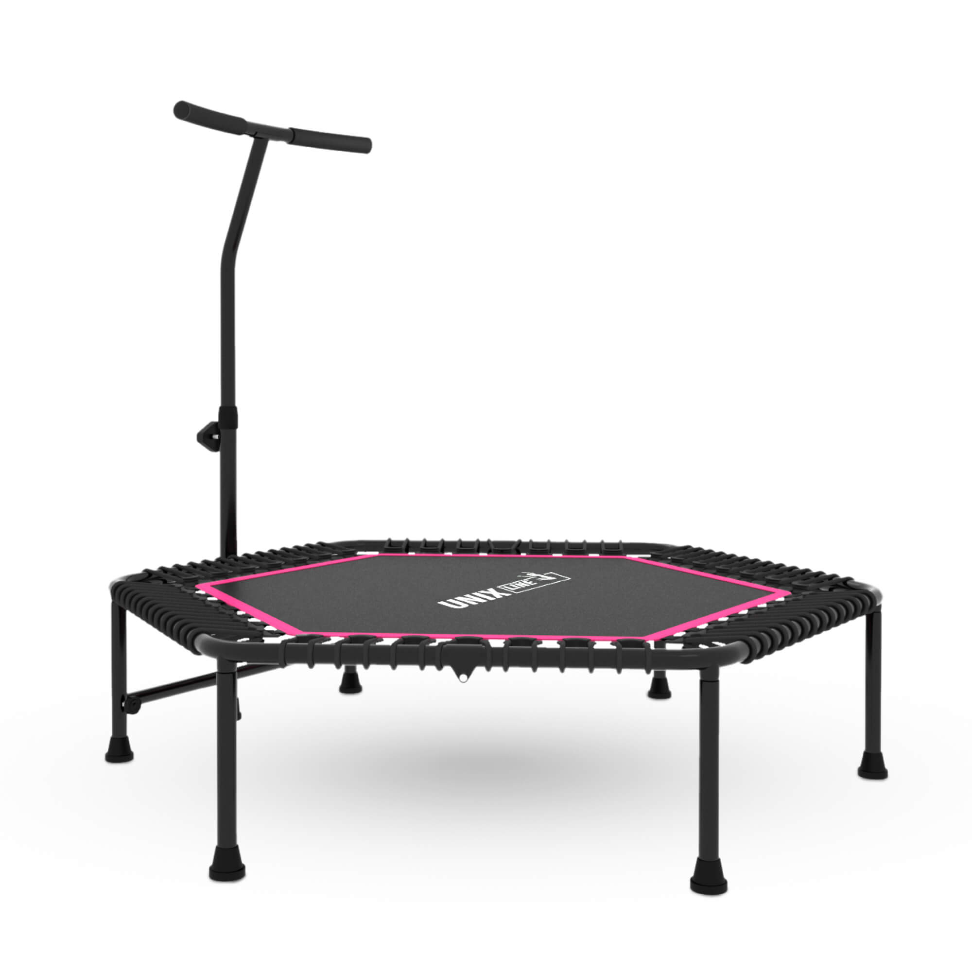 Батут спортивный с ручкой UNIX line Fitness Pink диаметр 125 см до 130 кг для джампинга - фото 18