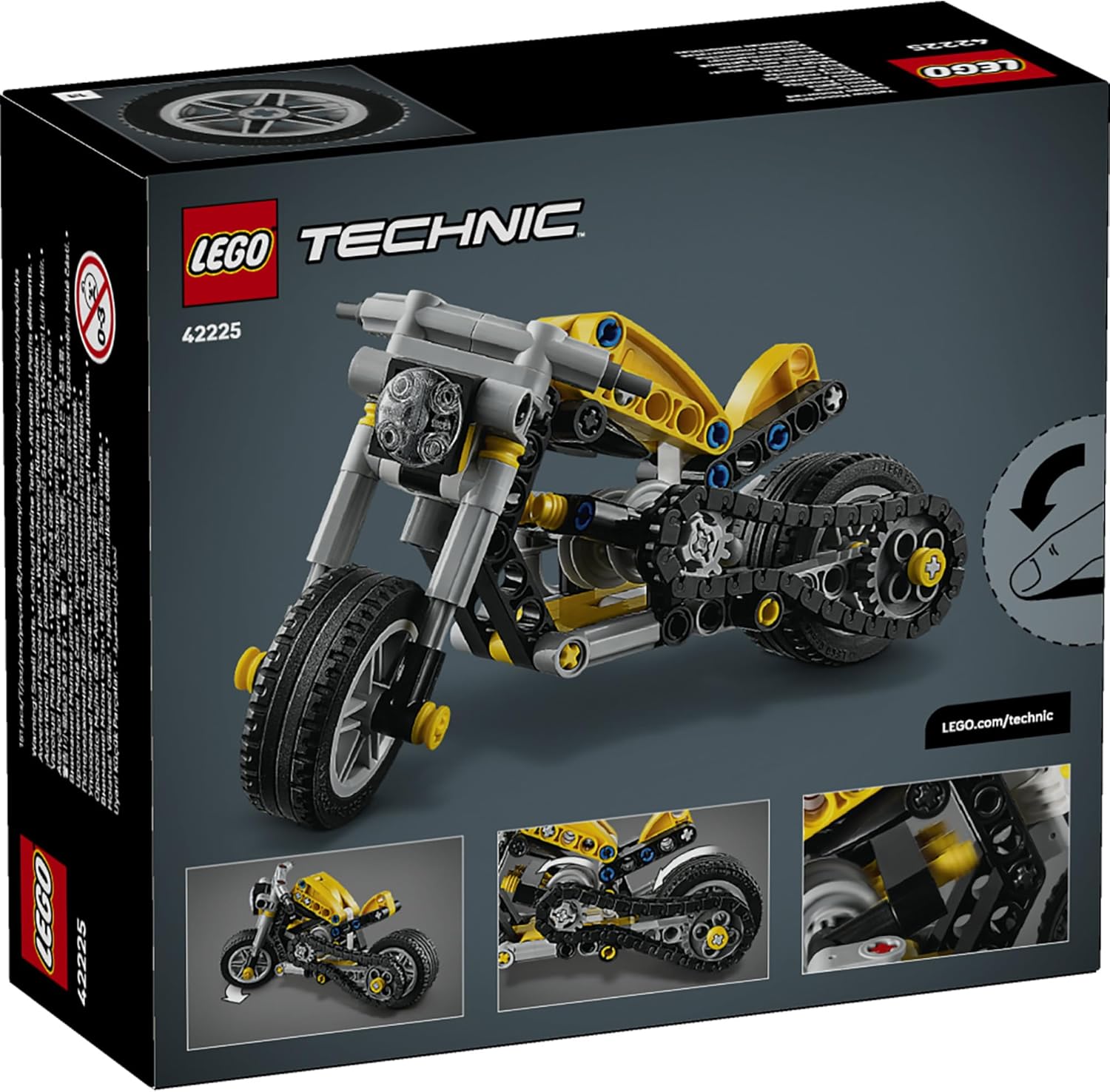 Конструктор LEGO Technic Желтый мотоцикл 151 дет. - фото 4