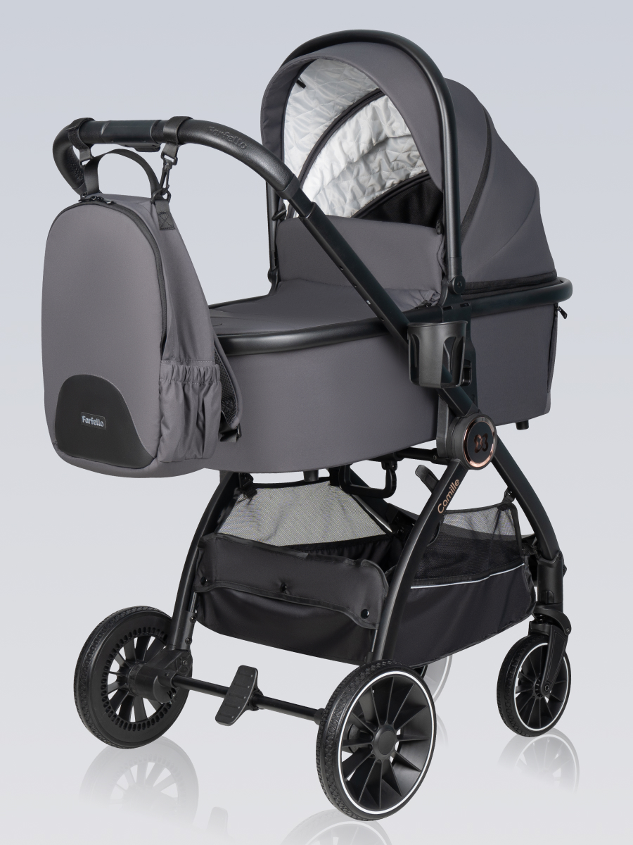 Коляска 3в1 Farfello Camille серый - фото 6
