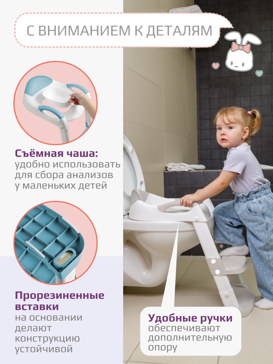 Накладка на унитаз KidWick Whale Soft голубой - фото 9